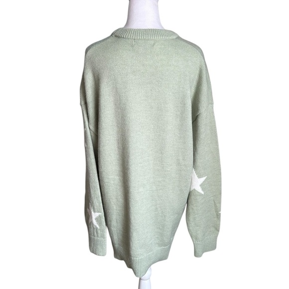 Emma's Expressions Light Green Stars Sweater Size L NWT - Picture 6 of 17